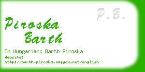 piroska barth business card